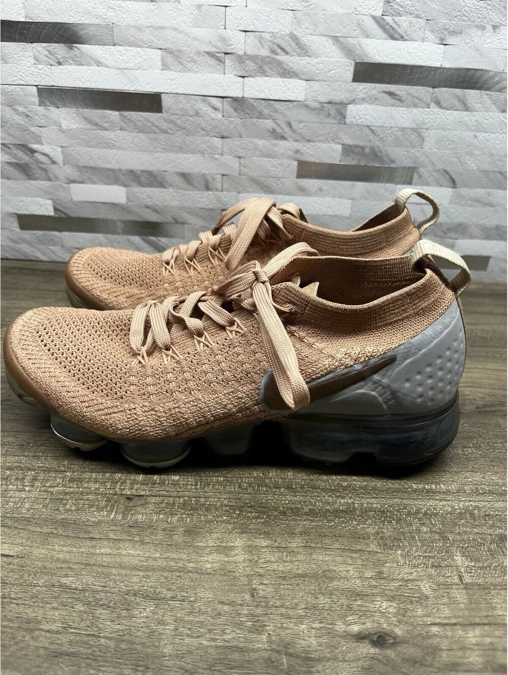 Nike VaporMax Flyknit 2 Rose Gold Pink Women's 7.5 Running Walking 942843-602